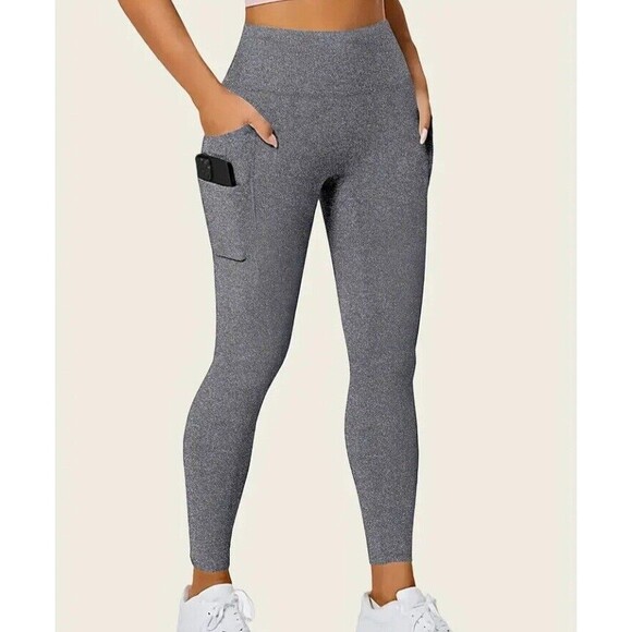 Women's (Yoga Pants)-(Grey)-(Double Pockets)-(Leggings)-(Size XL)-(New)-$20.00 - Picture 6 of 6